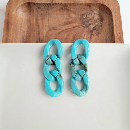 Turquoise Link Earrings